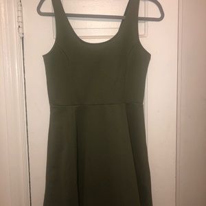 H&M: Fit and Flare Army Green Dress
